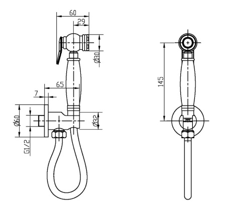 Фото гигиеническая лейка boheme brillante 406, хром