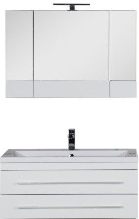 Фото комплект мебели aquanet верона 100 белый (раковина нота 158753)