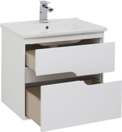 Фото тумба подвесная с раковиной aquanet модена 65 белый