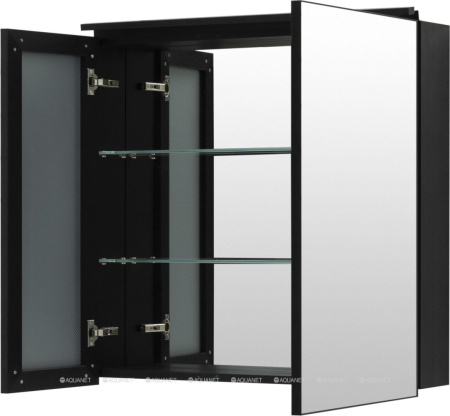 Фото зеркало-шкаф de aqua алюминиум 80 черный