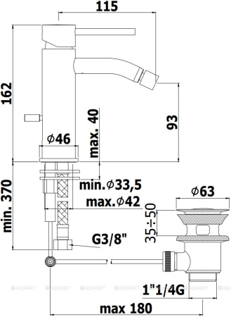 Фото смеситель для биде paffoni light lig135st, сталь