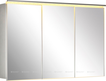 Фото зеркало-шкаф de aqua алюминиум 120 серебро