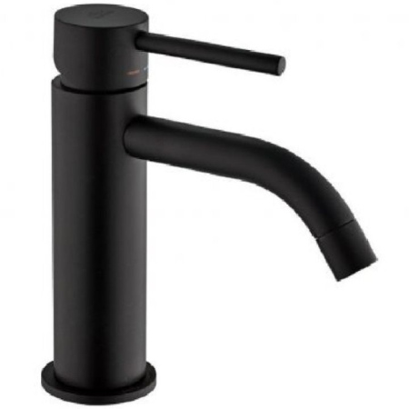 Фото смеситель для раковины paffoni light lig071no, черный матовый