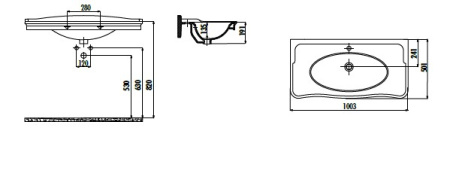 Фото раковина подвесная creavit antik an100 100*50 см, белая