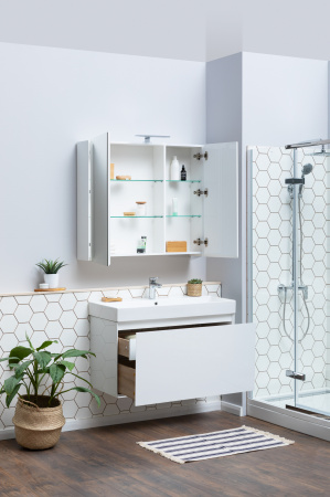 Фото тумба подвесная с раковиной aquanet йорк 85 белый