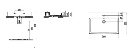 Фото раковина creavit vox 70*50 см vx270-00cb00e-0000, белая