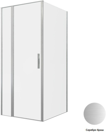 Фото душевой угол allen brau priority 3.31026.ba + 3.31047.ba 90*100*200 см, профиль серебро браш