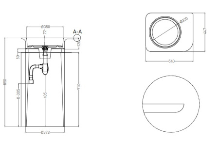 Фото раковина salini s-stone ninfea 01 130221mrf, матовая покраска по ral полностью
