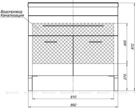 Фото комплект мебели aquanet верона new 90 белый (напольный 3 ящика)