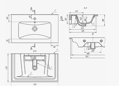 Фото раковина opadiris эйфория 80 см, белая 