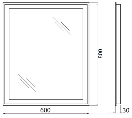 Зеркало с подсветкой BelBagno SPC-GRT-600-800-LED-BTN 60*80 см