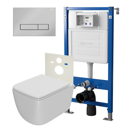 Фото сет: инсталляция point элемент pn45120 + клавиша меркурий, хром, pn44831c + унитаз меркурий pn41831