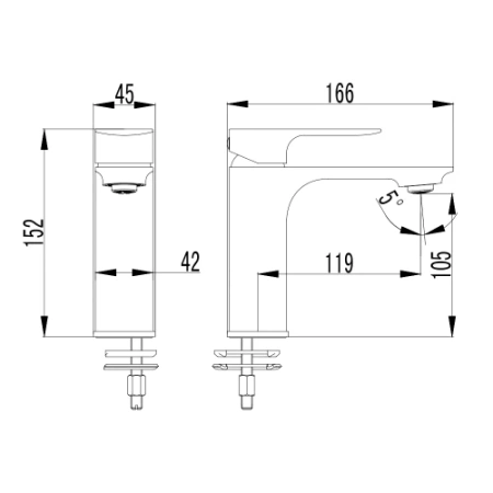 Фото смеситель для раковины aquame monza aqm6310cr, хром