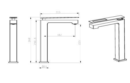 Фото смеситель для раковины высокий boheme q 142-crg, хром/золото