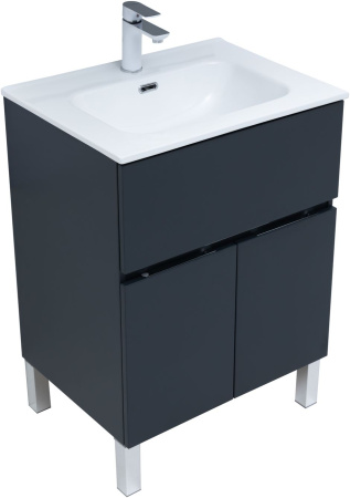 Фото комплект мебели aquanet алвита new 60 1 ящик, 2 дверцы, антрацит