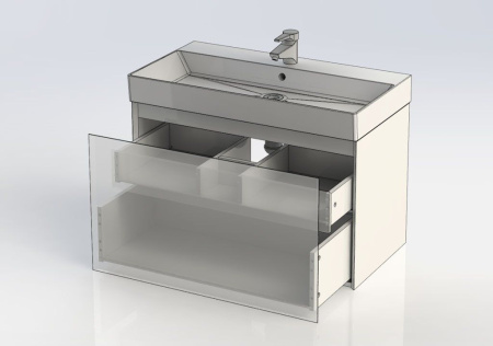 Фото тумба подвесная с раковиной aquanet нью-йорк 85 орех