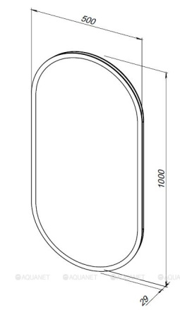 Зеркало с подсветкой Aquanet Монте 50 белый матовый
