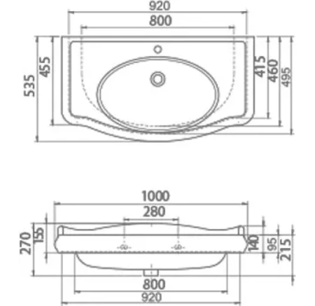 Фото раковина opadiris виктория 100 см, белая