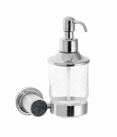 Фото настенный дозатор boheme royale cristal black 10932-cr-b, хром