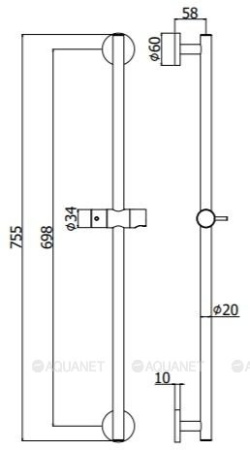 Фото душевая штанга paffoni life zsal116no, черный матовый