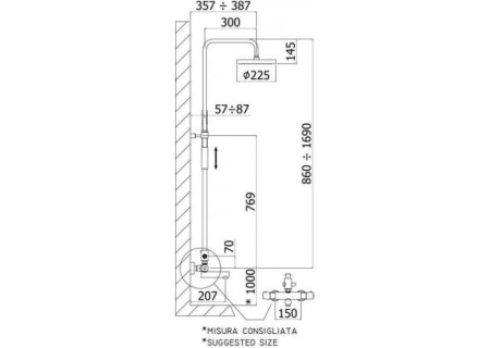 Фото душевая колонна paffoni birillo zcol721liqcr термостат, хром