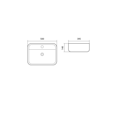 Фото раковина накладная для установки на столешницу aquatek вега aq5506-00, 500*395*140 мм, с отверстием под смеситель, цвет белый