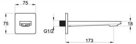 Фото излив для ванны belbagno carin car-bc-crm, хром