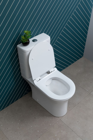 Фото унитаз напольный безободковый aquanet rimless roll 2-c cl-12289 белый, сиденье микролифт