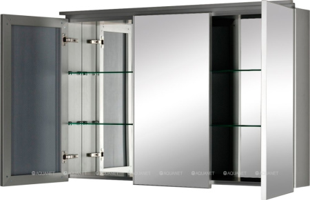 Фото зеркало-шкаф de aqua алюминиум 120 серебро