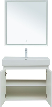 Фото комплект мебели aquanet nova lite 75 белый глянец (2 дверцы)