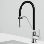Фото смеситель для кухни с гибким изливом am.pm like s f8013000, хром/черный