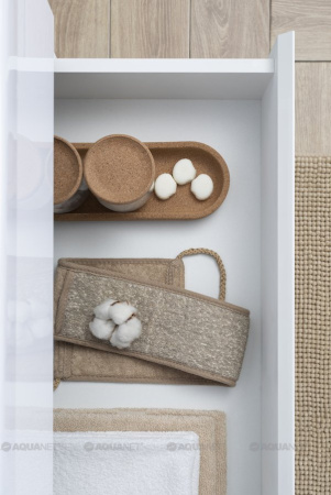 Фото комплект мебели aquanet беркли 60 белый/дуб рошелье (зеркало белое)