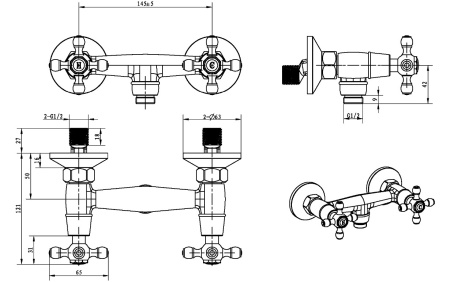 Фото смеситель для душа boheme camelia 294-camelia, золото