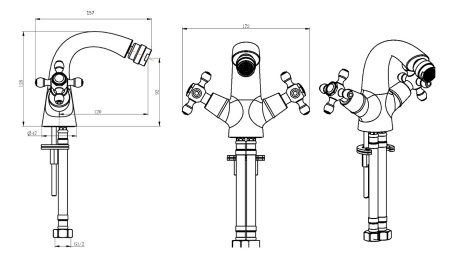 Фото смеситель для биде boheme satine 276-st, хром