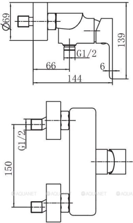 Фото смеситель для душа aquanet arctic af520-30сw, белый/хром
