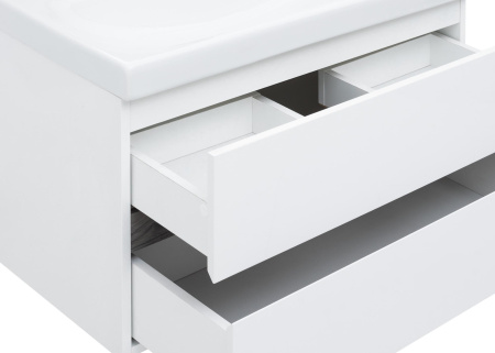 Фото комплект мебели aquanet беркли 80 белый/дуб рошелье (зеркало дуб рошелье)