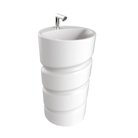 Фото раковина напольная creavit cl084-00cb00e-0000, белая