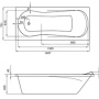 Фото акриловая ванна santek каледония 150*75 см, белая