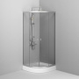 Фото душевой угол am.pm x-joy 80*80 см, профиль хром/стекло прозрачное