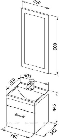 Фото комплект мебели aquanet нота new 40 лайт белый