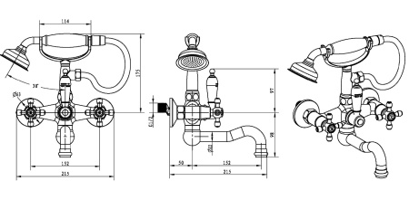 Фото смеситель для ванны boheme crystal 273-crst, хром