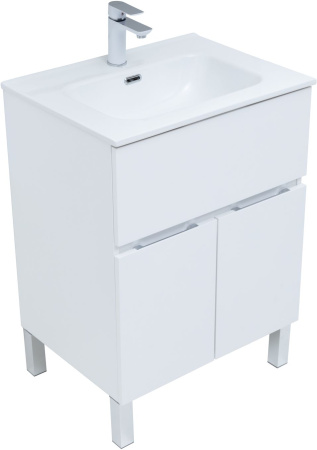 Фото комплект мебели aquanet алвита new 60 1 ящик, 2 дверцы, белый матовый