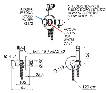 Фото гигиенический душ со смесителем remer minimal n65, хром