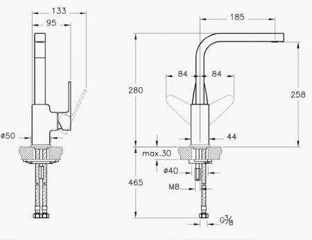 Фото смеситель для кухни vitra q-line a42132exp, хром