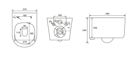 Фото унитаз-компакт подвесной безободковый aquatek мия aq2004-00 490*370*340 мм, горизонтальный выпуск, тонкое сиденье с механизмом плавного закрывания, крепеж