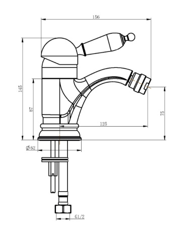 Фото смеситель для биде boheme tradizionale nero 256, золото