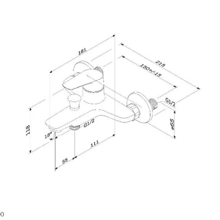 Фото смеситель для ванны и душа am.pm joy, хром