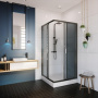 Фото душевой угол alex baitler ab144-b90 90*90*200 см, профиль черный/стекло тонированное