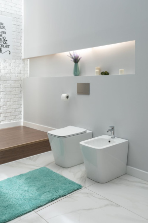 Фото унитаз приставной aquanet rimless tavr 2.0 f lx-1908 безободковый, сиденье микролифт