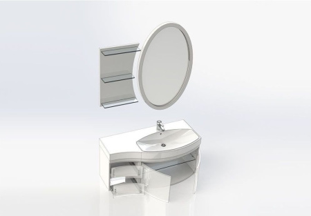 Фото комплект мебели  aquanet опера 115 r белый (2 дверцы 2 ящика)